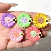 仿真蜜蜂向日葵diy树脂手工配饰手机壳装饰发夹洞洞鞋花水杯配件