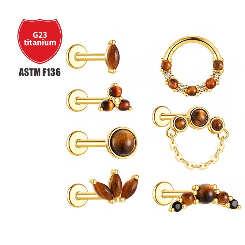 Pointed titanium steel lip stud product view