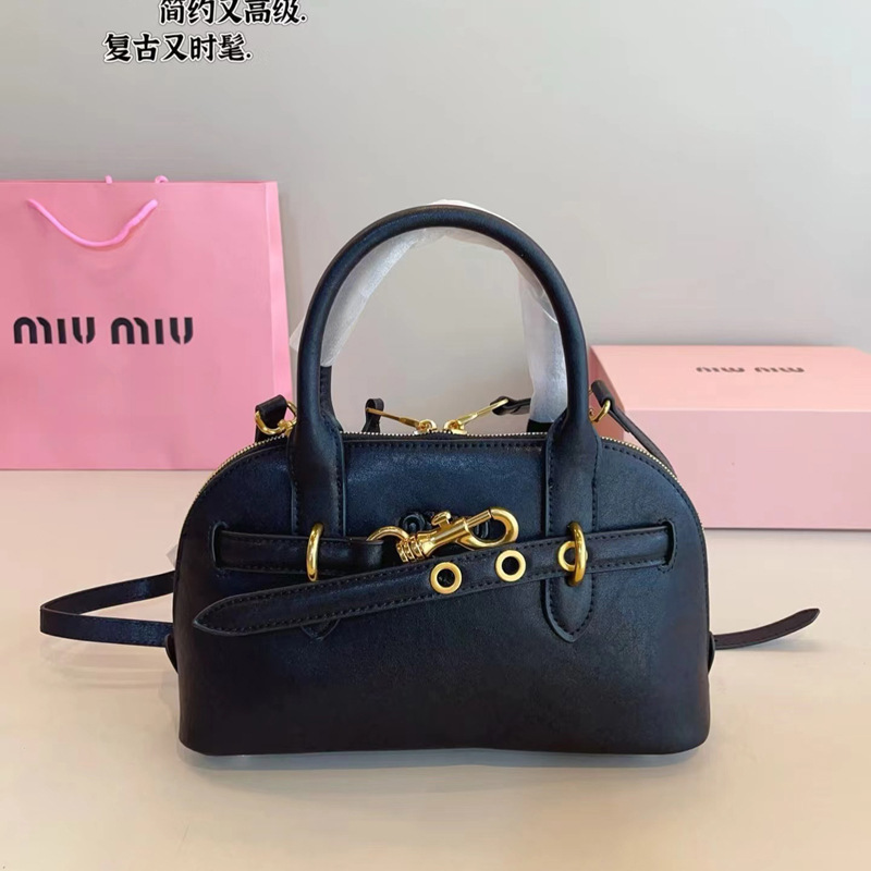 Miu Miao New Small Portable Shell Bag Retro Hand-Carrying Briefcase Versatile One-Shoulder Cross-Body Commuter Women's Bag Trendy