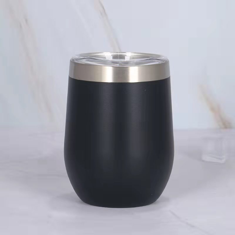 12oz doble vacío interior y exterior 304 acero inoxidable U taza de vino vino vino vino huevo taza de agua de estómago taza de calor