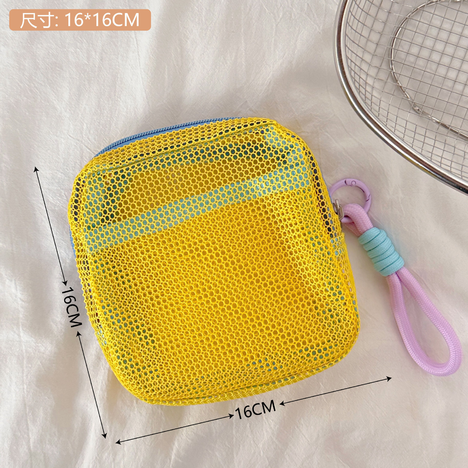 Bolsa de cosméticos de malla ins bolsa de almacenamiento de amor bolsa de lavado de gran capacidad simple bolsa de almacenamiento de cosméticos portátil