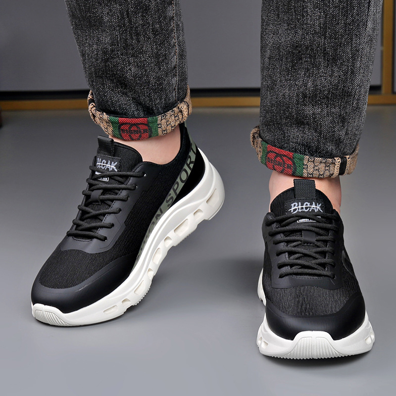 Men's Summer Mesh Breathable Casual Shoes Stylish Versatile Thick Soled Height Increasing Sports Sneakers_voghion.com