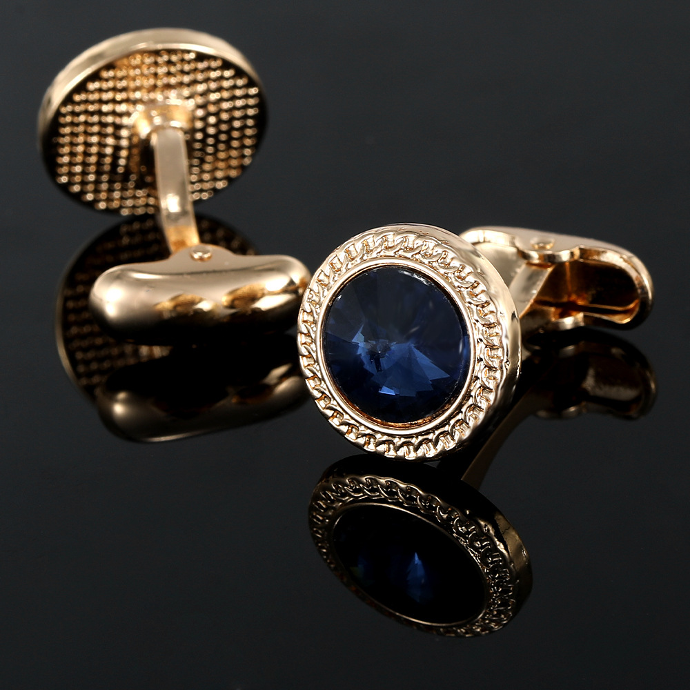 new cufflinks fashion French diamond men's cufflinks hot sale source laser engraving accessories_voghion.com