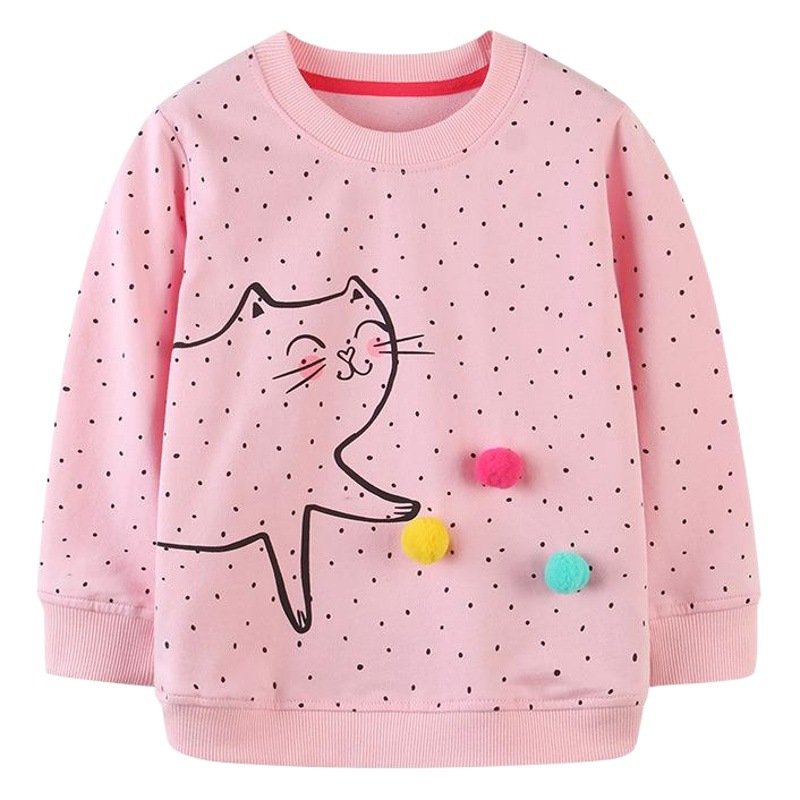 Suministro transfronterizo de nuevos productos de otoño suéteres infantiles estilo europeo y americano chicas de manga larga impresas blusa de cuello redondo nuevo otoño