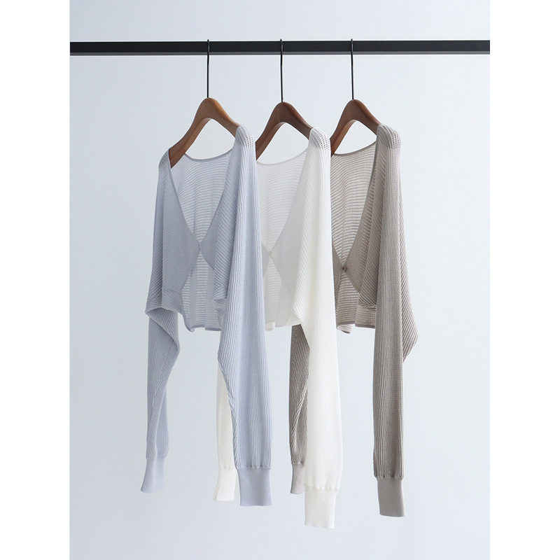 Bat Sleeve Loose Knitwear Cardigan Spring and Summer Lyocell Shawl Air-conditioning Shirt Sunscreen Women's Long Sleeve Lightweight Summer Bat Sleeve Loose Knitwear Cardigan Spring and Summer Lyocell Shawl Air-conditioning Shirt Sunscreen Women's Long Sleeve Lightweight Summer