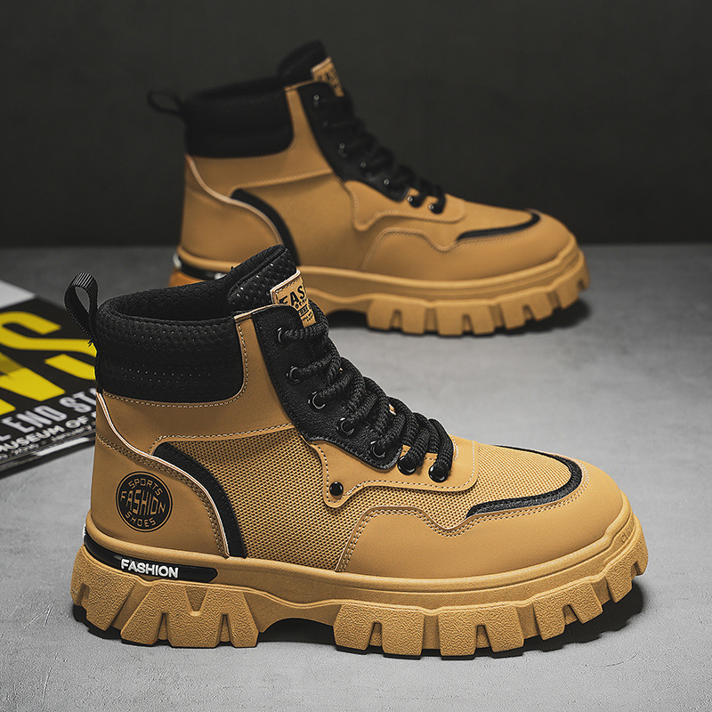 Botas Martin de Trabajo para Hombre de Cuero PU y Suela de Caucho Antideslizantes