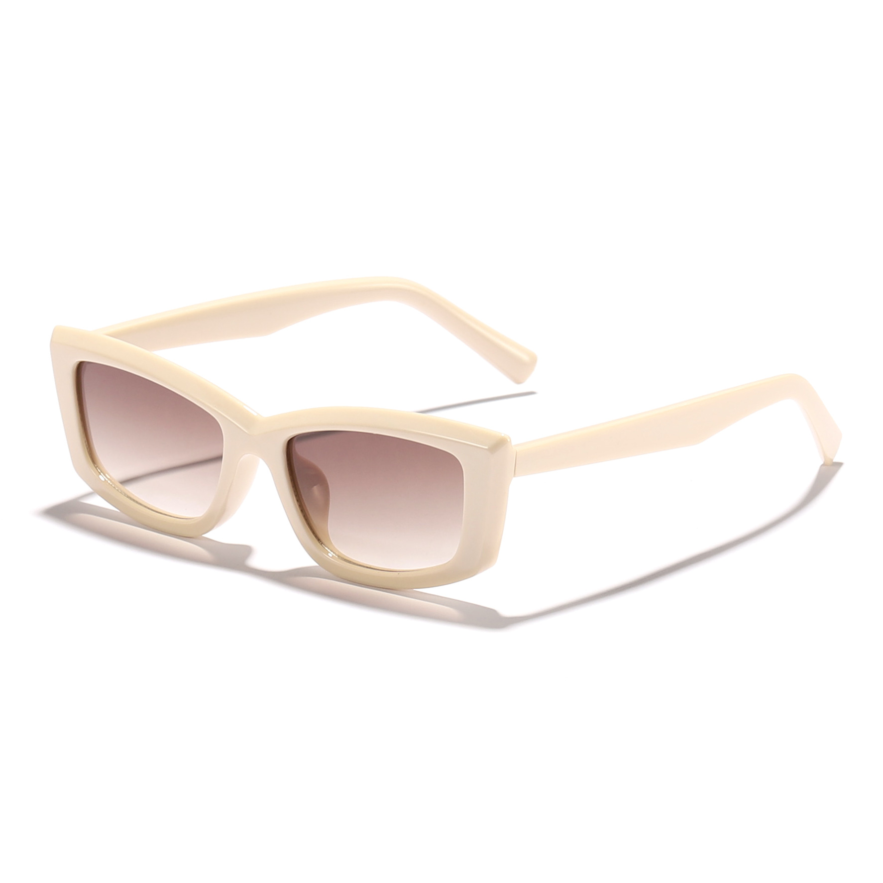 Nuevas gafas de sol rectangulares transfronterizas con ojos de gato para mujer, cara retro sin rostro, gafas de sol con protección UV