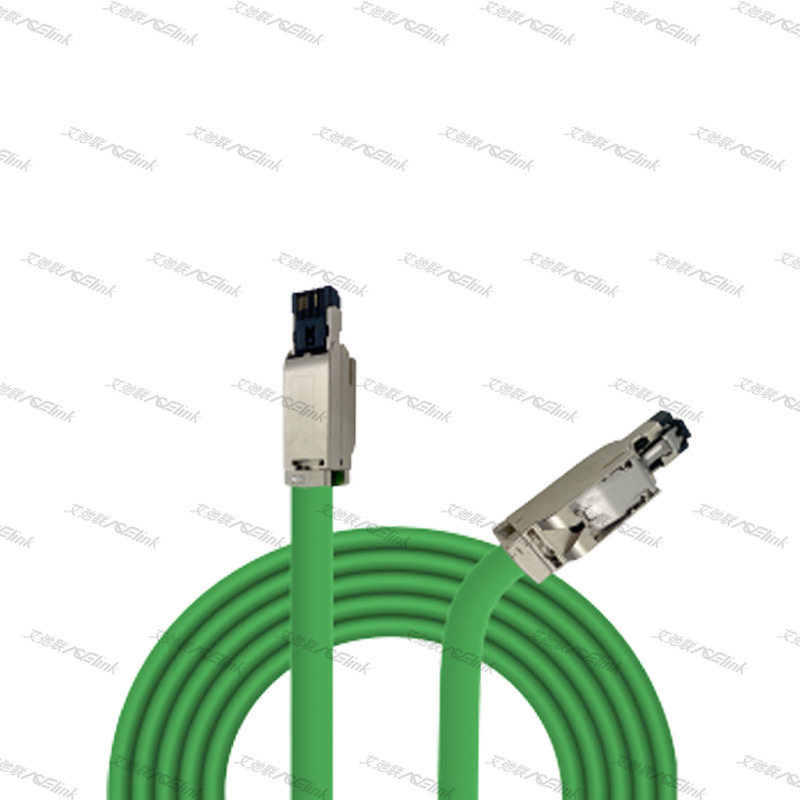 Industrial Ethernet C-Type Drag Chain Rj45 Metal Head Quick Connection Plug-In 4-Pin Rj45 Jumper
