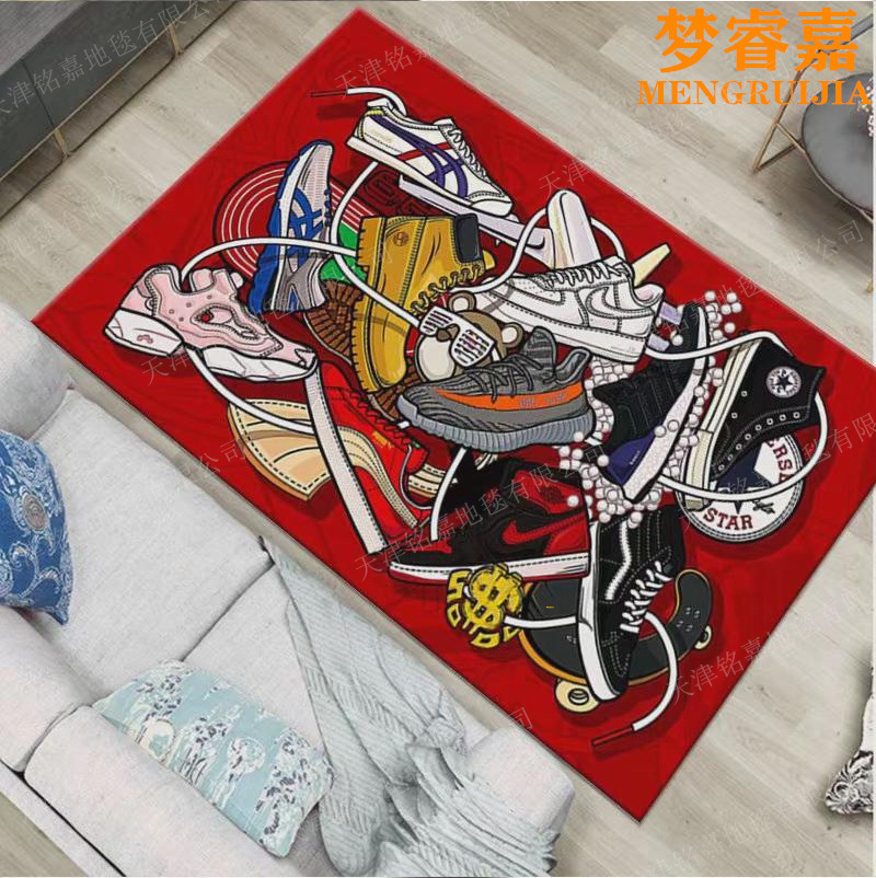 运动风进门脚垫 卧室床边衣帽间地毯球鞋AJ嘻哈潮牌入门门垫