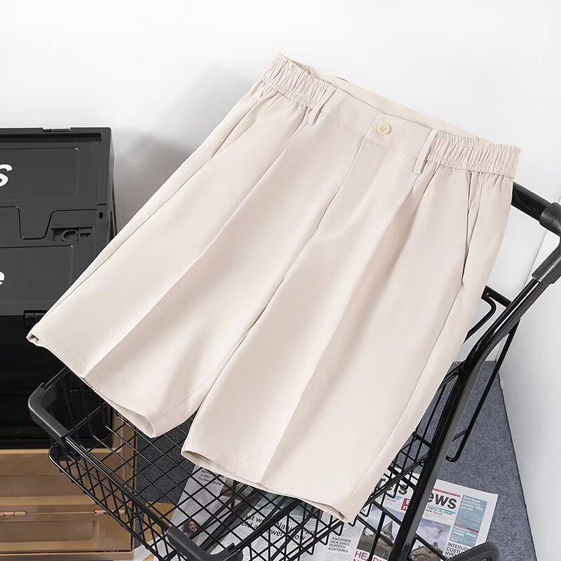 Pantalones cortos de lujo ligero para hombres, pantalones de cinco puntos, cintura elástica, pantalones de verano, comercio exterior, lotes transfronterizos