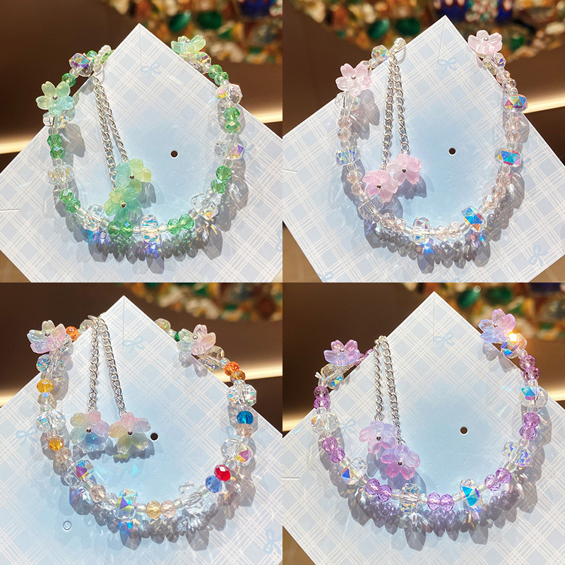 Xiaohongshu-Style Crystal Glass Bracelet, Niche High-End Bracelet Wholesale, Gift for Girls, Women's Jewelry, Tourist Attraction