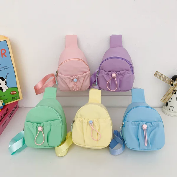 Simple Solid Color Chest Bag for Boys and Girls, Casual Sports Lightweight Kids Crossbody Bag, 2026 New Model Children's Coin Purse Trendy