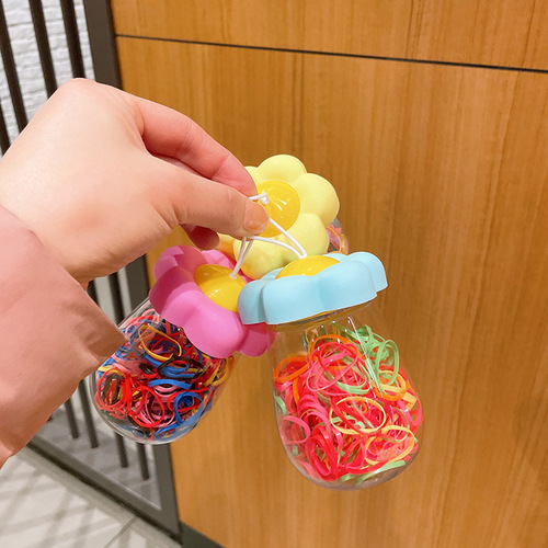 Korean style fashionable versatile hair ties jelly color unbreakable children's hair ties braided durable canned small hair ties wholesale