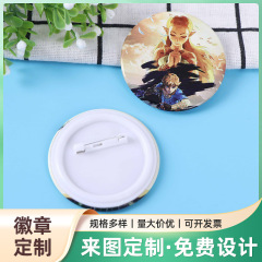 プラスチック製の底蓋付き漫画記念章、プラスチック製のカラー印刷されたランドセル用ペンダント、バッジ、ブリキの記章