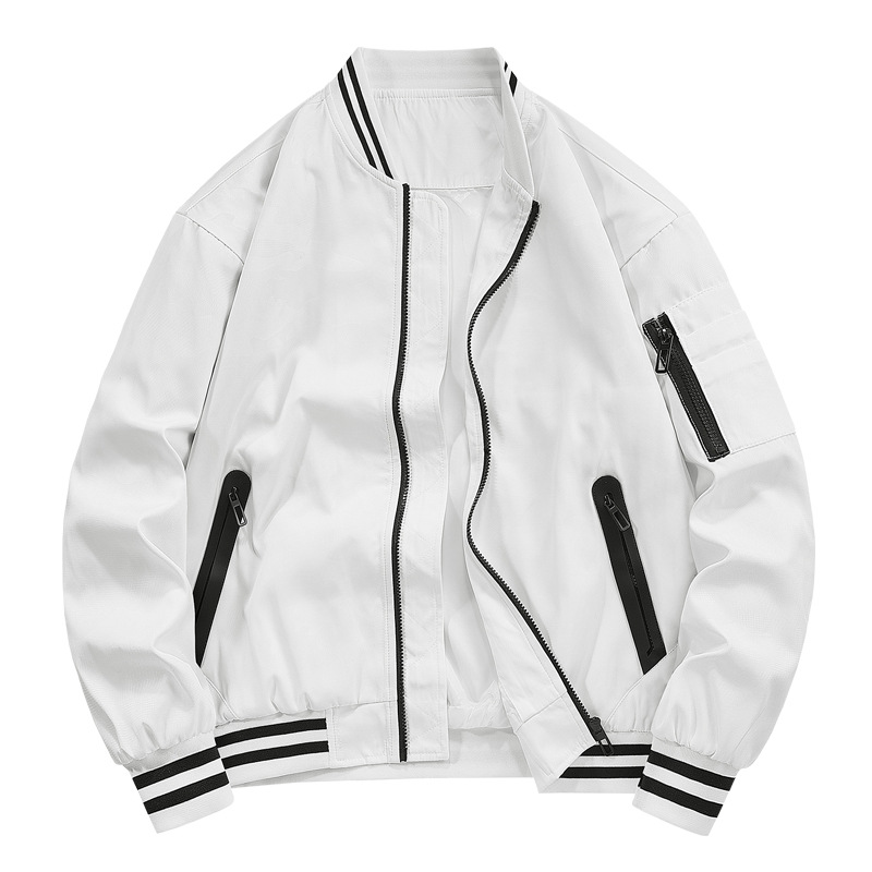 Primavera, otoño y invierno para hombres herramientas de herramientas de cremallera retrógrada trajes de vuelo cuello de béisbol chaqueta casual suelta chaqueta