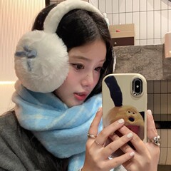 新款冬季保暖可爱毛绒蝴蝶结耳罩日系diy防寒ins辣妹耳套耳包