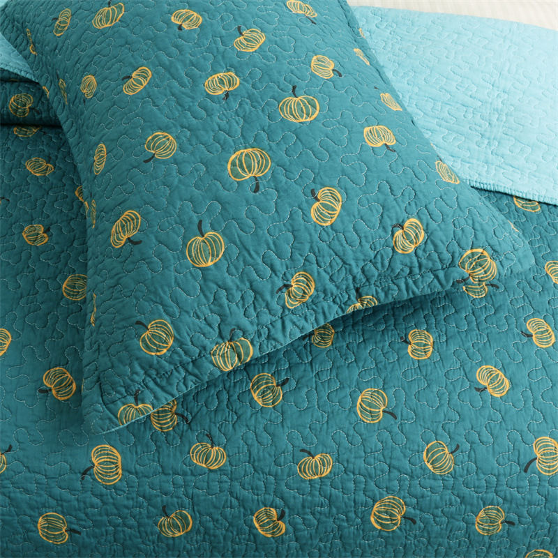 Quilted Bedding Set - Pure Cotton Embroidered Summer Quilt_voghion.com