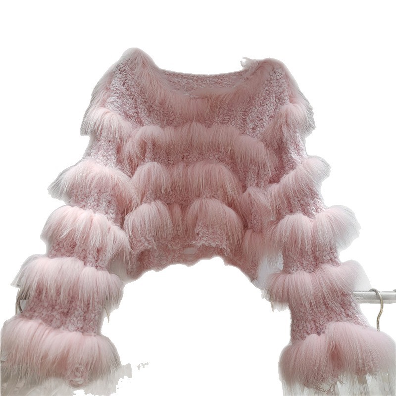 Suave exterior cuello redondo manga larga empalme camiseta de lana de punto otoño y invierno 2025 nuevo estilo de diseño de viento perezoso suéter mujer image 5