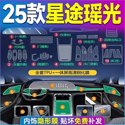 25 Types of Interior Film for Xingtu Yaoguang Cdm, Center Console Film, Screen Tempered Film, Car Interior Accessories, and Modification Supplies