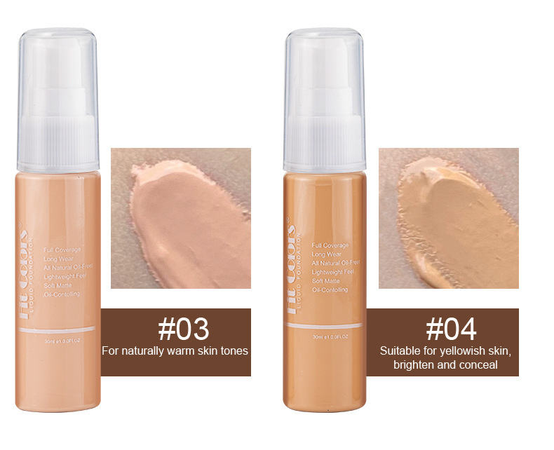 Fit Colors 8-color foundation is easy to push away, holding makeup, matte, concealer, face repairing, liquid foundation,_voghion.com