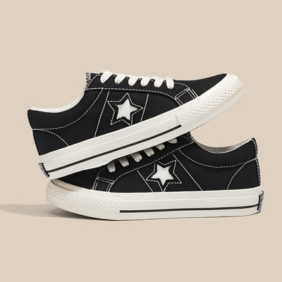 Low canvas shoe star 2022 new pattern student Versatile Flat bottom leisure time skate shoes A pedal Lazy man shoes