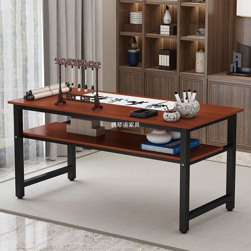 Fengqinyu Simple Calligraphy Table, Dual-Layer Painting and Writing Desk for Home Use, Suitable for Training Classes and Painting Lessons, Brush Writing Desk