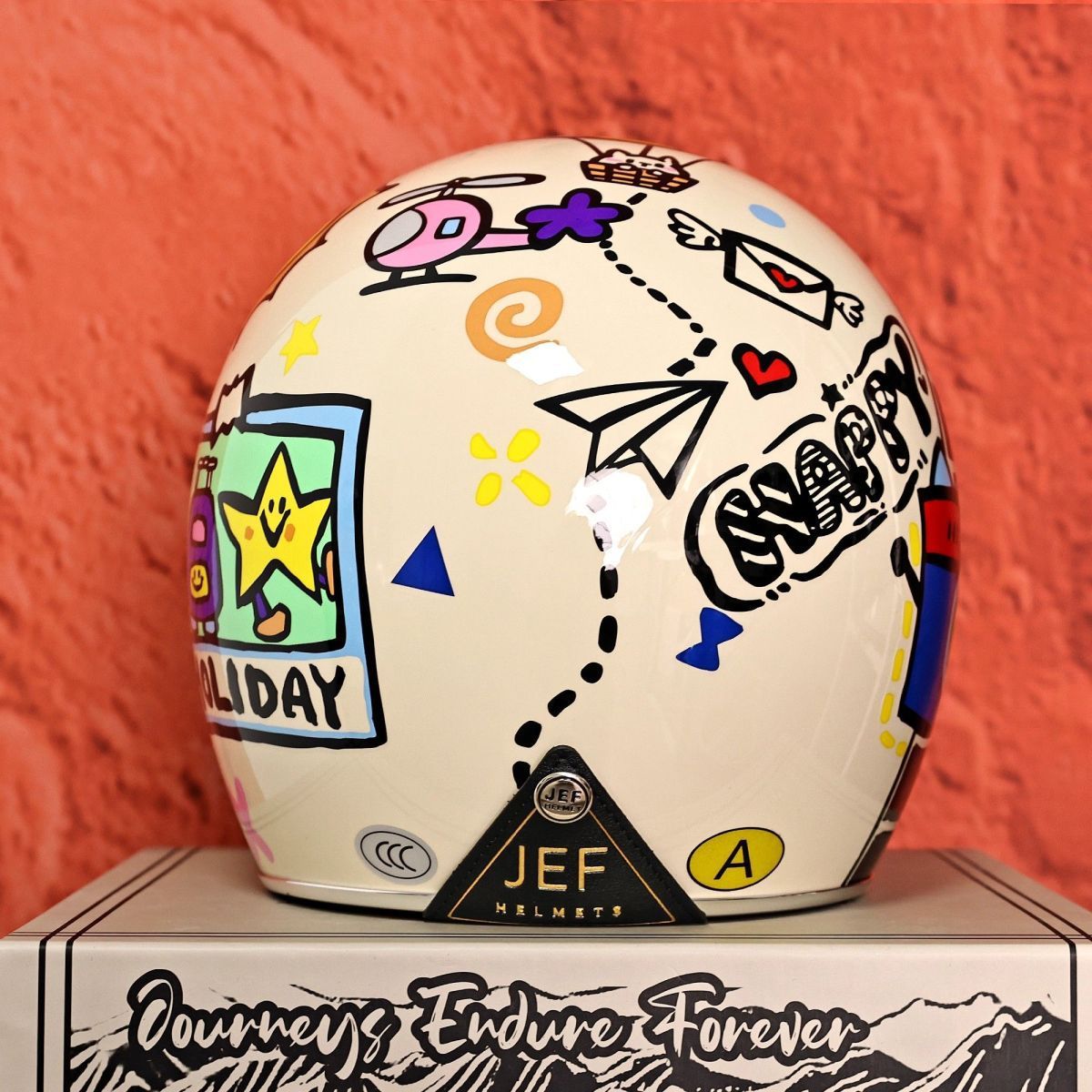 Taiwan JEF Retro 3/4 Motorcycle Helmet Men Women 3C