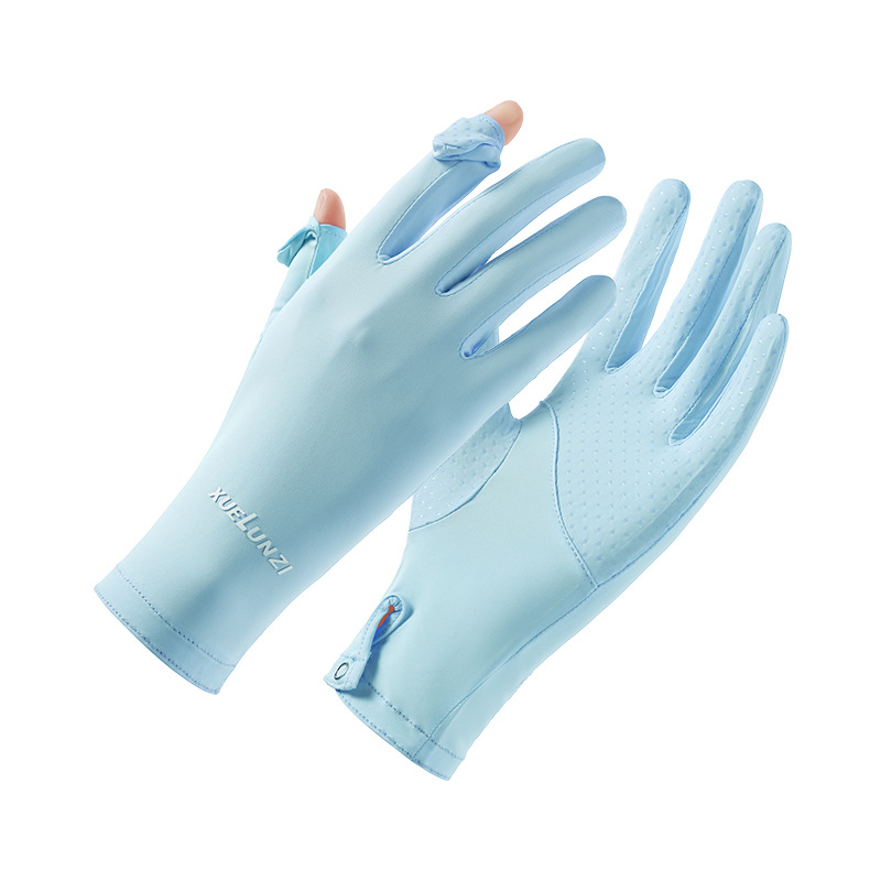 Guantes de protección solar, protección para mujer de verano, protección UV, conducción de seda de hielo, bicicleta eléctrica al aire libre, guantes cortos delgados image 17