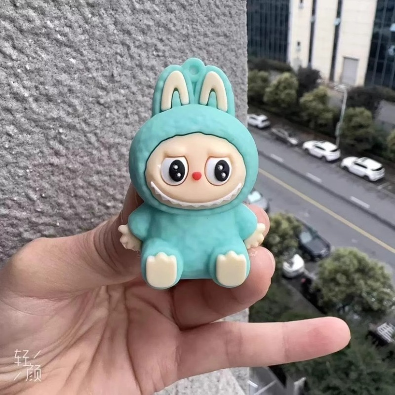 网红拉布布bubu蛋糕装饰摆件卡通彩色兔子气球串儿童生日甜品装扮|undefined