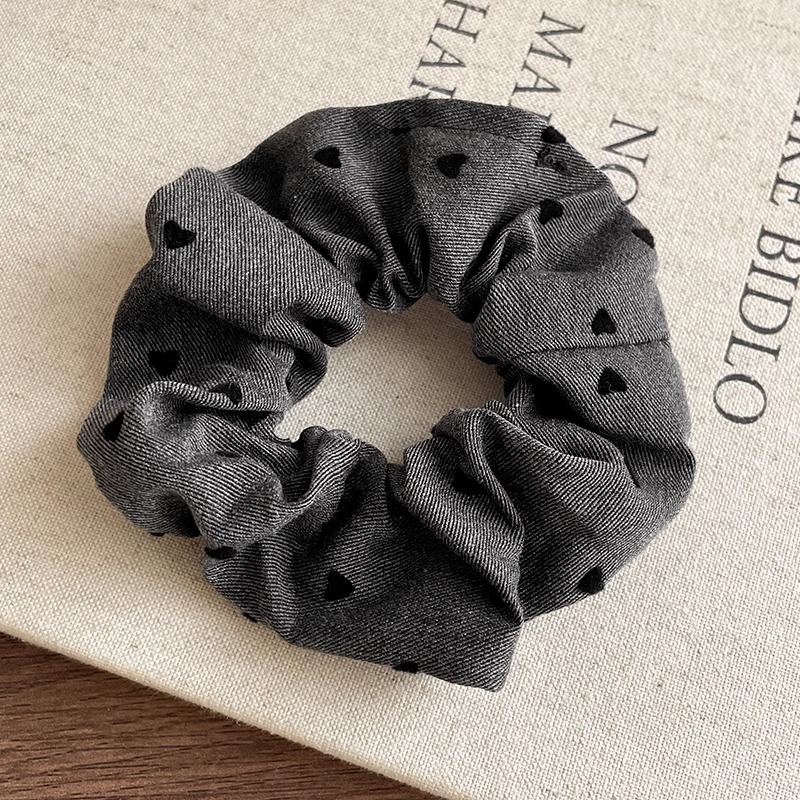 Grey arco cuadrado anillo de cabello de intestino grueso mujer cola de caballo baja correa de cabello de alta elasticidad cuerda de cabeza duradera