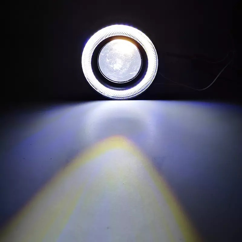 Car Led Lens 30W Fog Lamp 3inch with Cob Blue Angel Eye Ring Modified Bull's Eye Fog Lamp Daytime Running Light