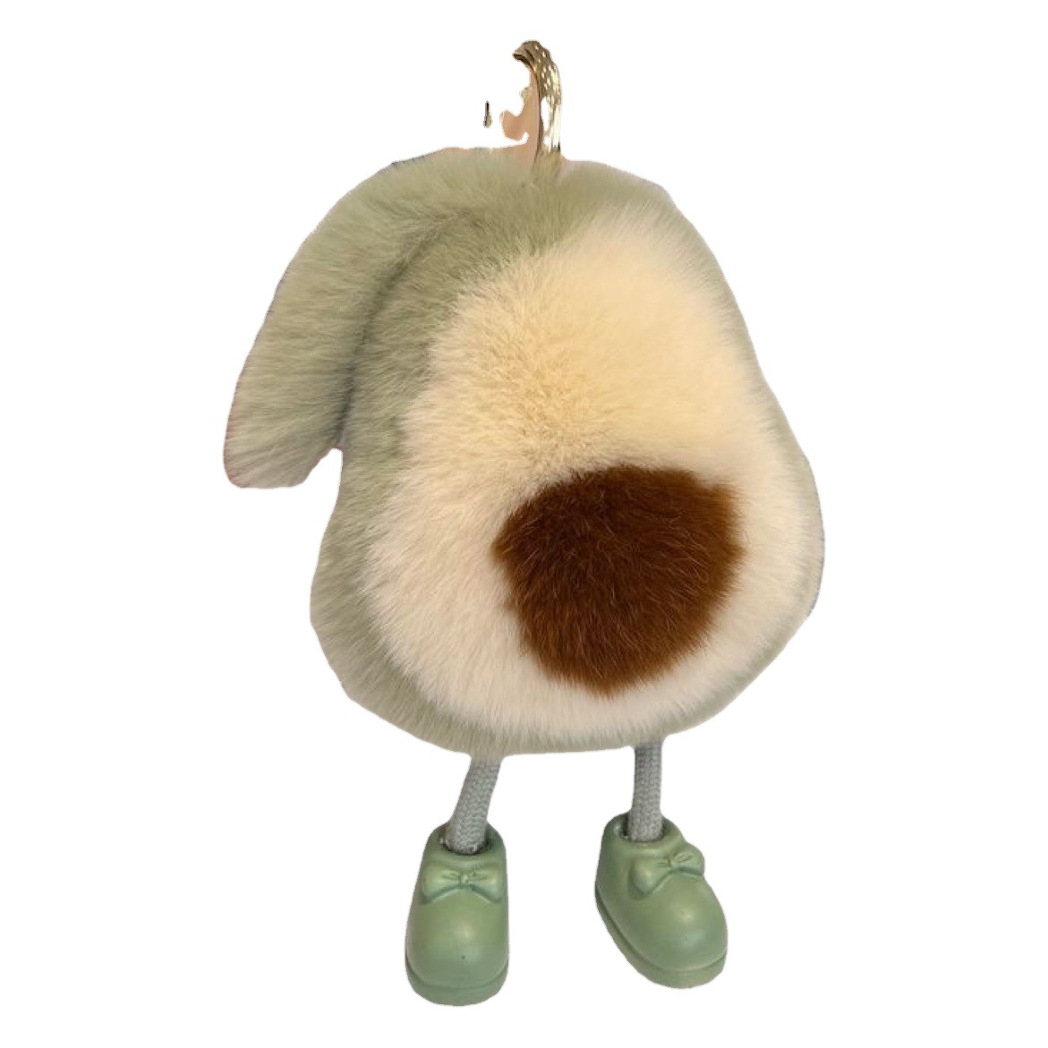 Linda imitación Rex conejo de piel aguacate simple celebridad felpa colgante bolsa llavero coche regalo cumpleaños