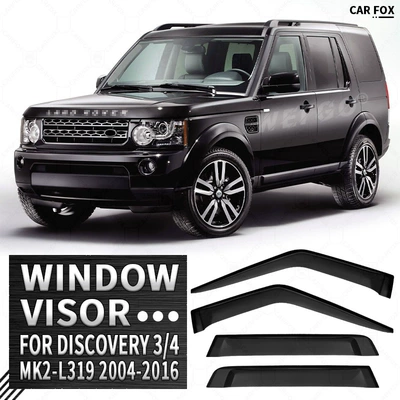 3/4/5 Window visor, Rain shield - standard-packing-without-logo-land-rover-discovery-3discovery-4-mk2-l319-2004-2016-acrylic-no-bright-strip-rain-shield