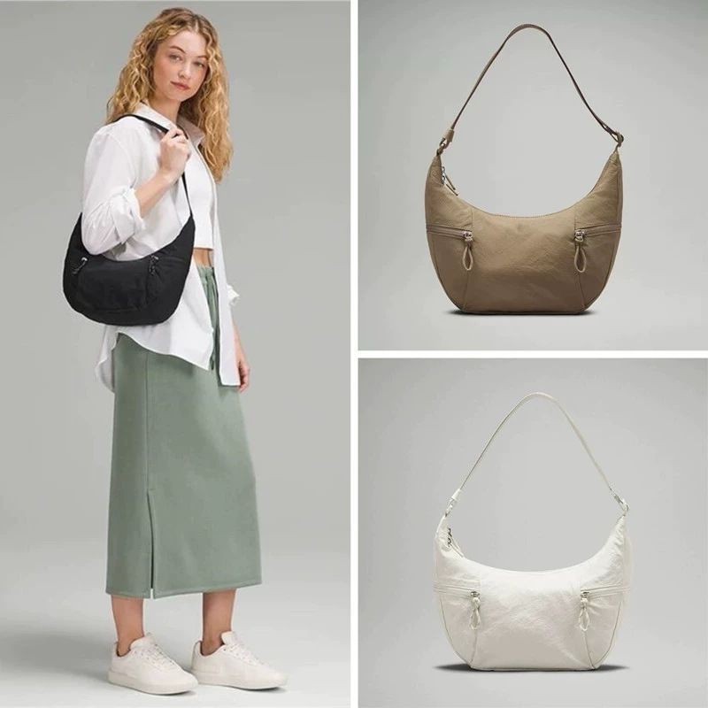 Lulu Croissant Bag 2026 Women's Crossbody Bag 6L13L Large Capacity Single Shoulder Crescent Underarm Bag Trendy Crossbody Bag