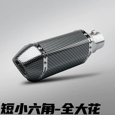 Tail Section 51mm Universal, Motorcycle exhaust pipe - 300mm-short-style-small-hexagonal-full-large-flower