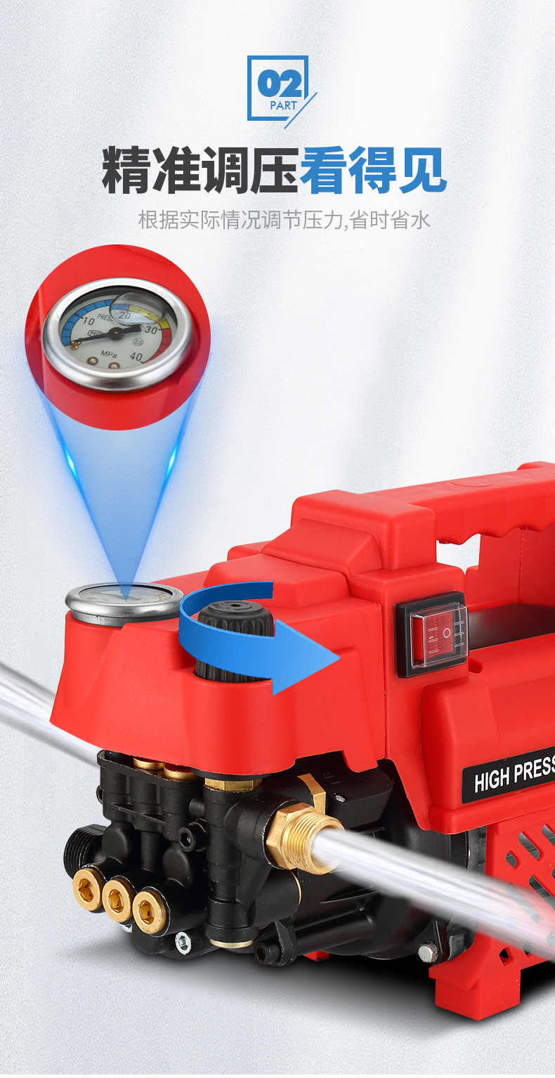 Household Small Car Washing Machine Satchel 220V High-power Car Brush Water Pump Wholesale Supply High-pressure Water Gun Cleaning Machine