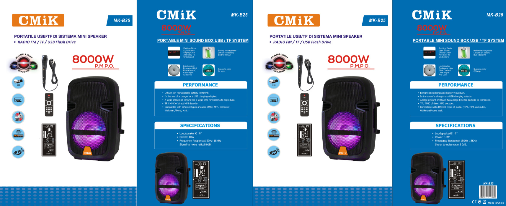 8-inch square dance speaker, outdoor karaoke mobile hand-held lever speaker, high-power subwoofer, singing and dancing, Bluetooth detail image 2