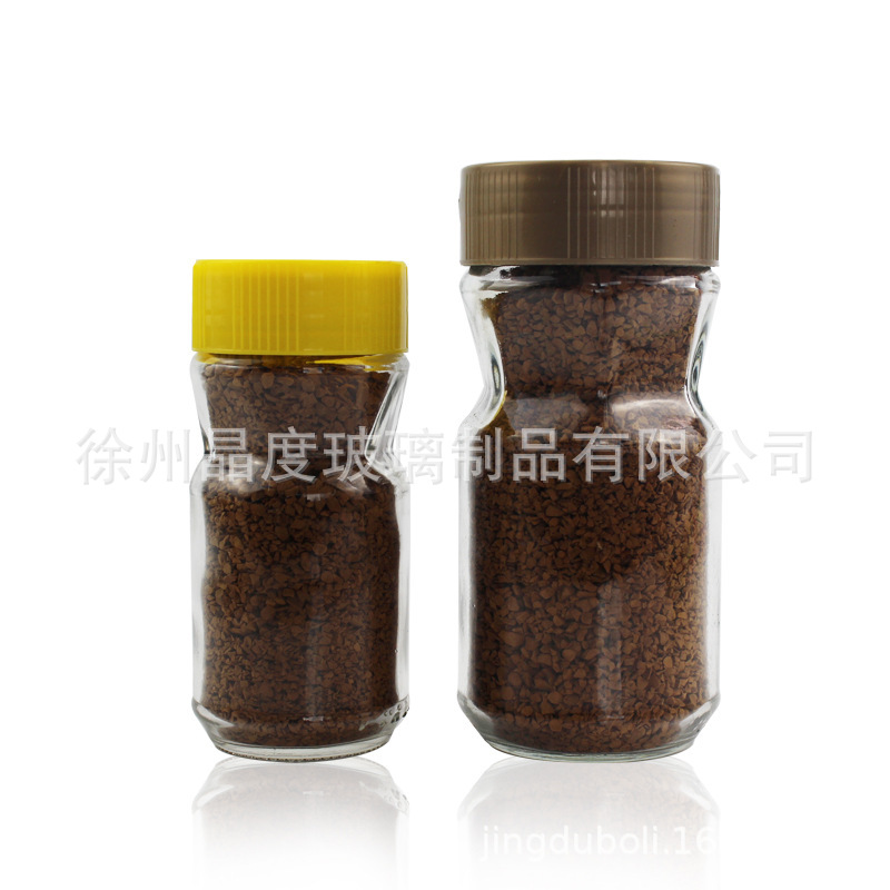 批发200m咖啡l密封玻璃储物罐 异形高颜值透明可做塑料盖厨房用品