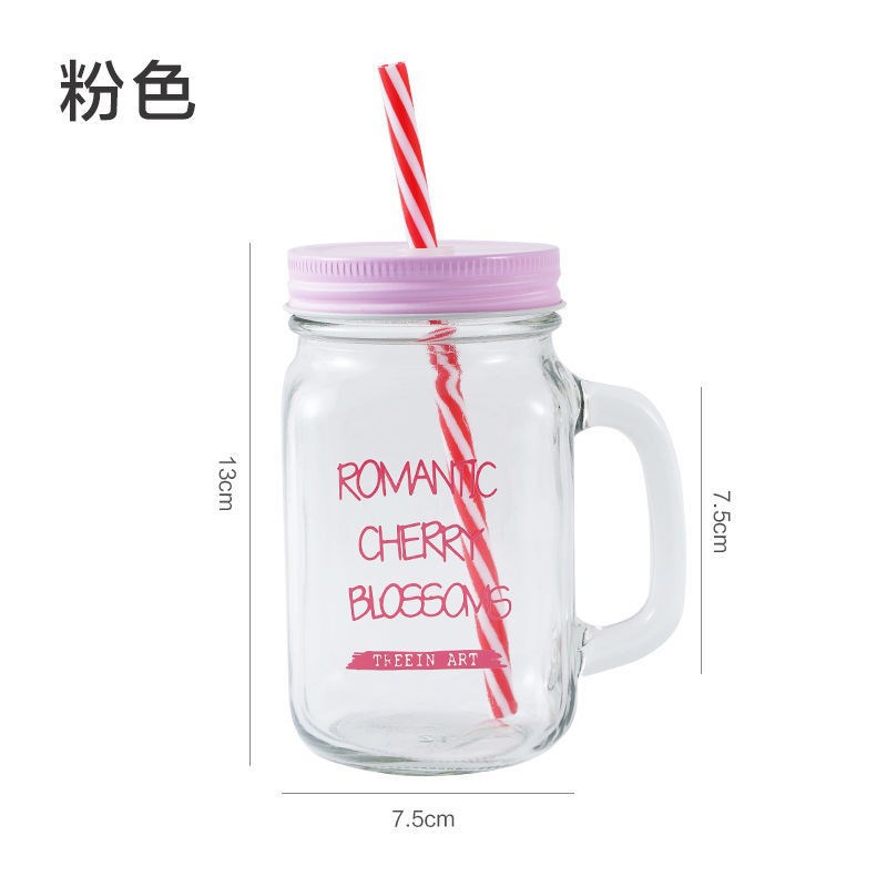 Fábrica al por mayor Polla taza Internet celebridad gradiente color Mason taza paja vidrio taza con mango fútbol taza de agua