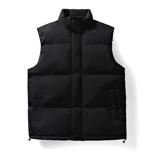 Casual Cotton Jacket Vests for Men Spring and Autumn Youth Slim Fit Thick Warm Padded Kimono Feather Cotton Backless Tops Outerwear