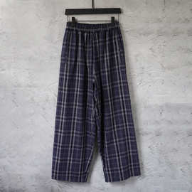 天花板巴黎B家格纹透气面料双B刺绣简约设计感慵懒风男女休闲裤