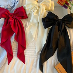 特大韓国風リボンヘッドバンドロングリボンスプリングクリップ女性のハイエンドヘアピンヘッドバンド diy 手作りアクセサリー