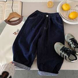 儿童韩版牛仔裤2025春秋新款男童长裤男女宝宝中小童休闲裤子潮款