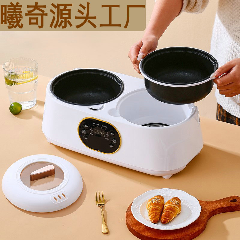 Household appliances: multifunctional double-pot rice cooker, smart electric hot pot, electric cooking pot, dual-pot with rice and soup separation