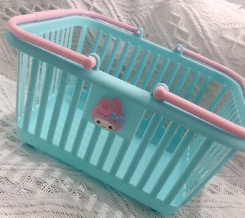 Lindo macaron color canasta de almacenamiento portátil Rosa chica corazón pegatinas papelería artículos diversos joyería canasta de almacenamiento de escritorio