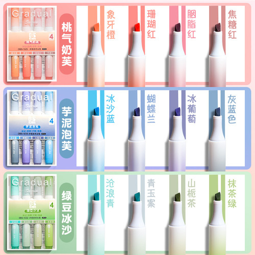 Fluorescent pen handbook pen handbook special pen marker pen light color eye protection fluorescent marker pen silver light high value Yingying