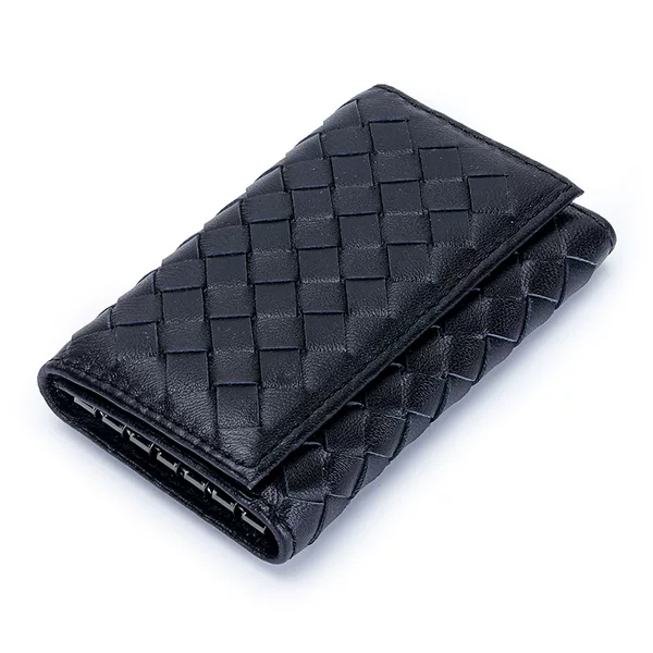 Key Bag Men's Genuine Leather Large Capacity Sheepskin Woven Car Key Card Bag Two-in-One Women's Multifunctional Key Bag