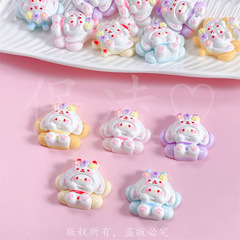 漫画ミツバチの耳犬の頭カバーKT樹脂部品diyクリームゴム髪飾り携帯ケースの頭紐アクセサリー材料