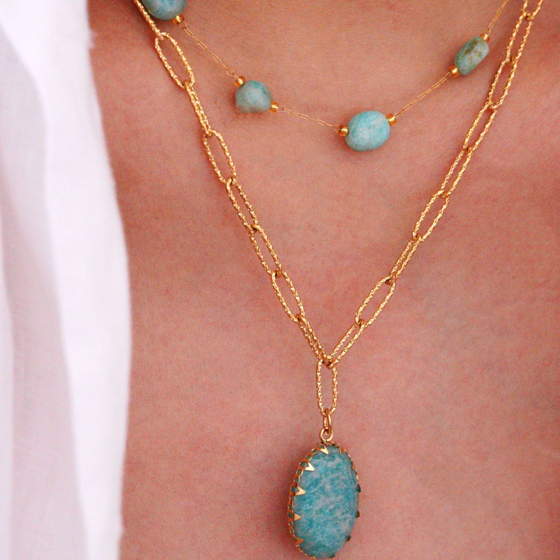 Vintage Style Simple Style Natural Stone Titanium Steel Geometric Women's Jewelry Set display picture 5