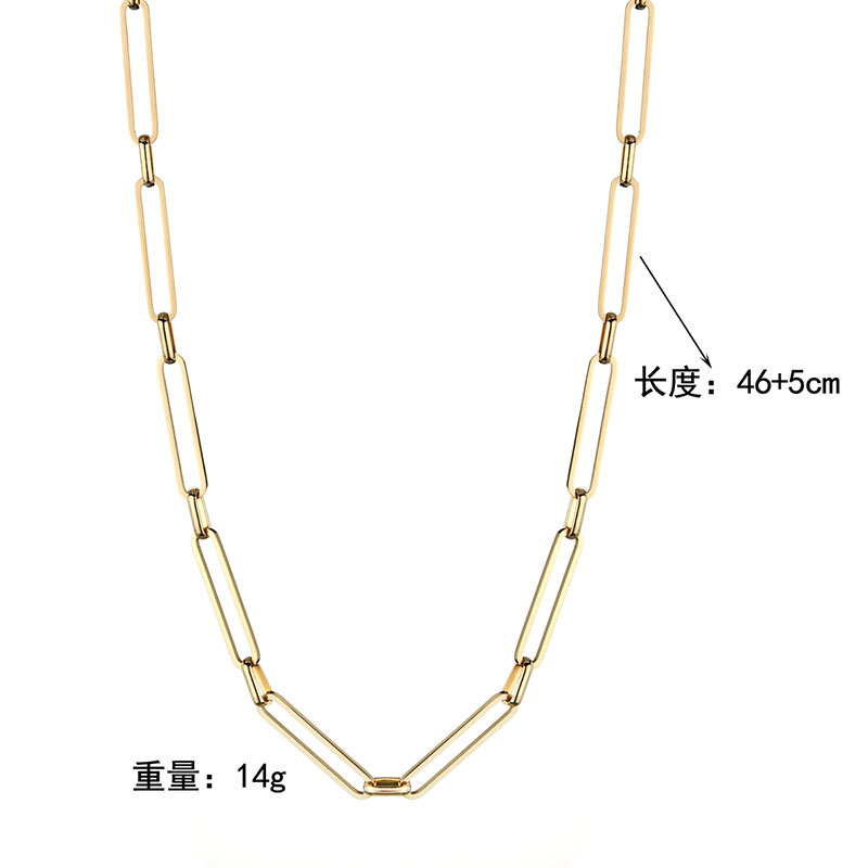 European And American Long Square Interlocking Chain Bracelet Simple Thick Chain Necklace Wholesale display picture 11